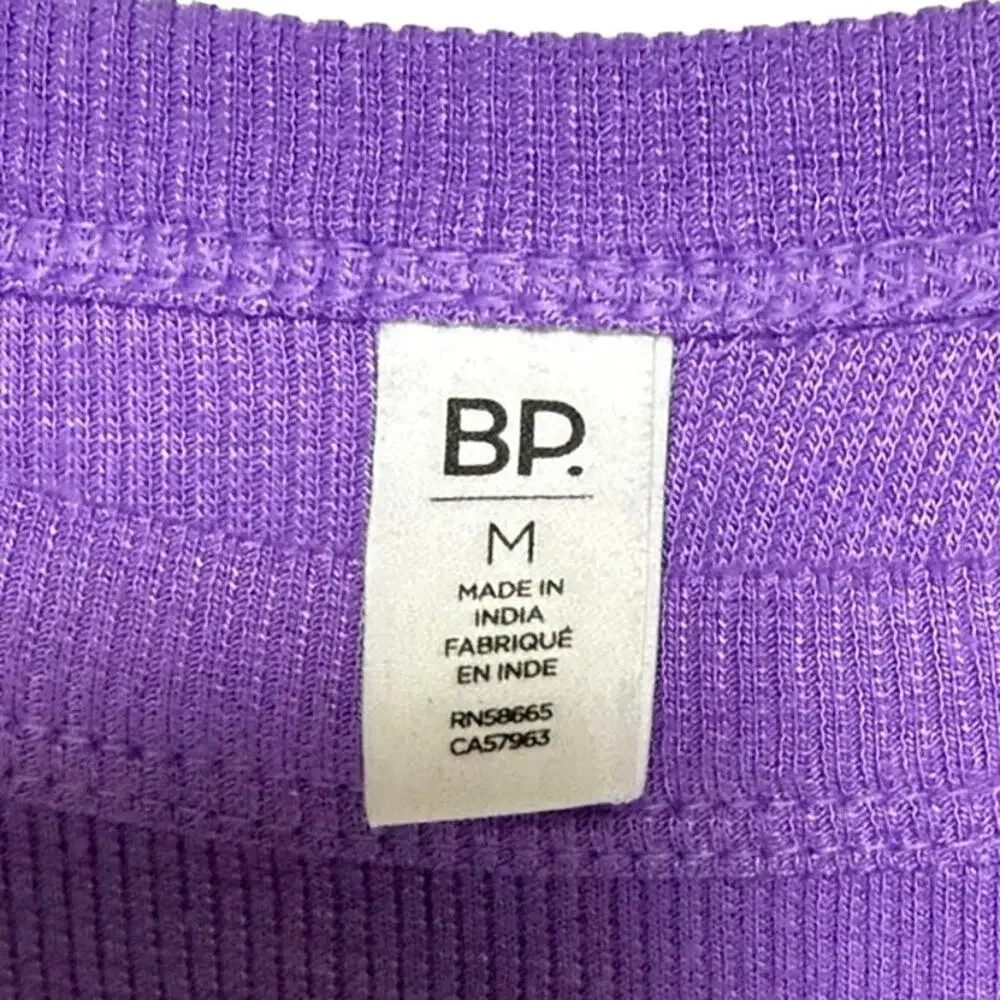 BP. Ribbed Purple Cropped Long Sleeve Top Sz Med
